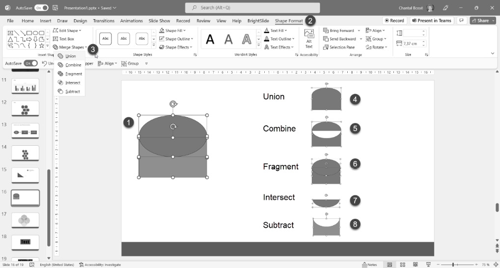 Figure 6.22 – Activating and finding the Merge Shapes tool