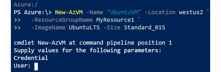 To provide username and password in Powershell for your virtual machine