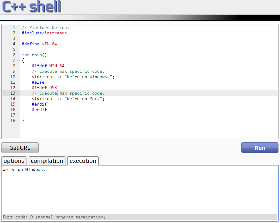 Figure 1.10: Using defines to run certain code based on OS
