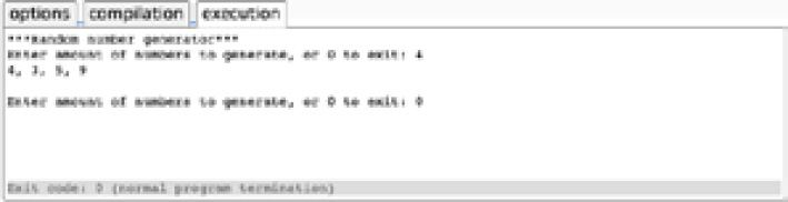 Figure 2.11: Program that will run indefinitely, outputting a series of numbers if the user doesn't quit
