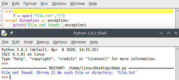 Figure 1.5 – Running a script in the Python shell
