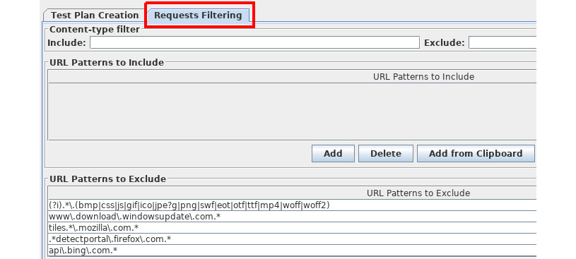 Figure 1.7: Exclude static resource capture
