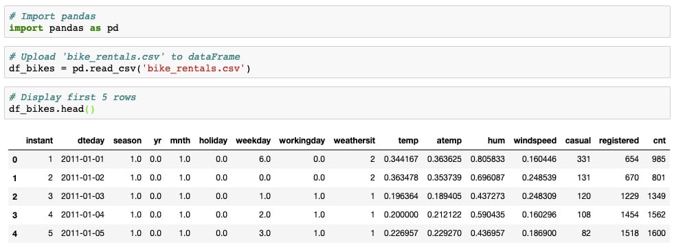 Figure 1.3 –The bike_rental.csv output