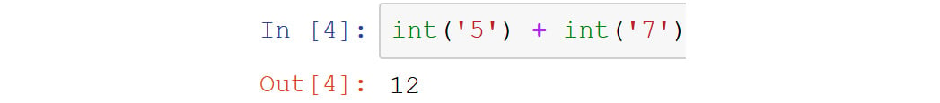 Figure 1.11: Output after adding two integers converted from a string
