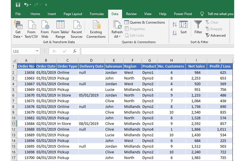 Figure 6.1 – Basic spreadsheet before editing