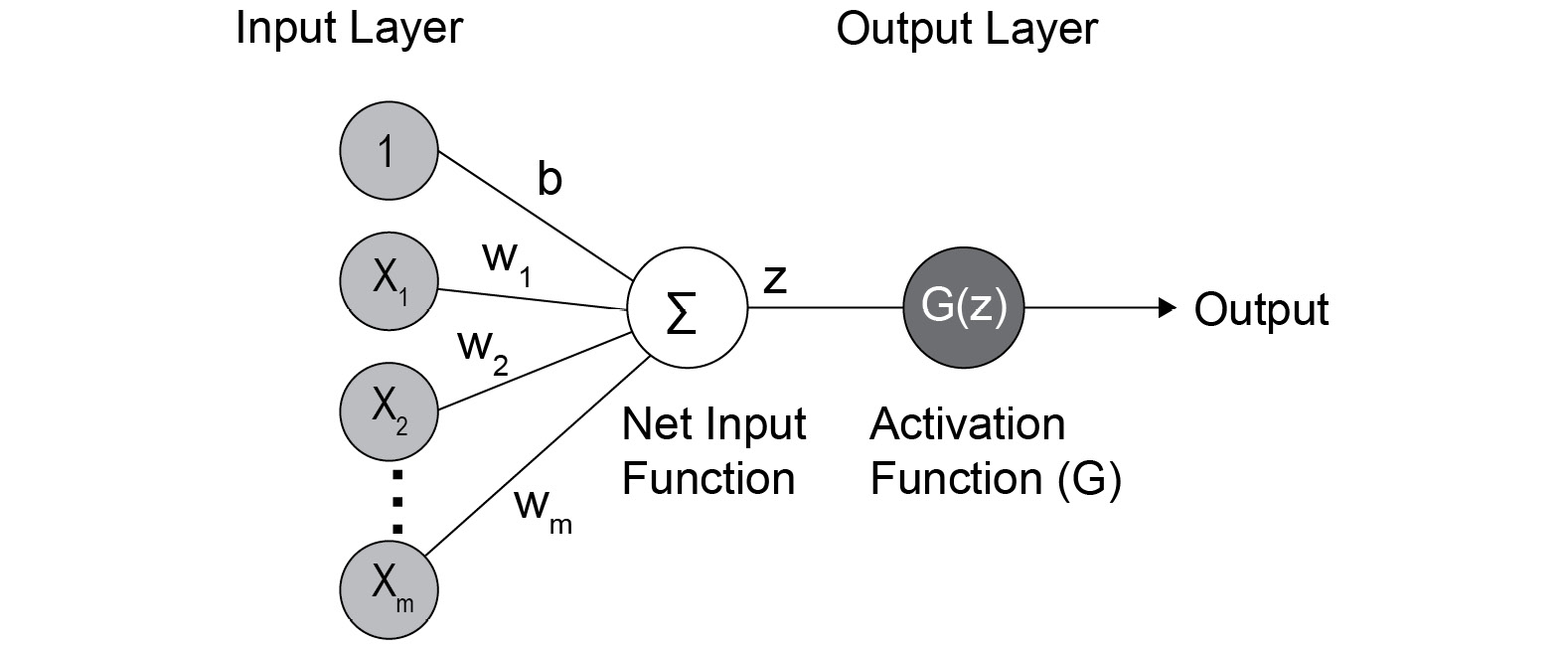 Figure 2.3: Representation of a perceptron
