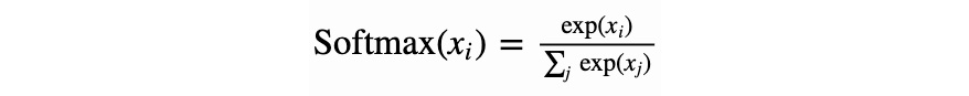Figure 2.12: Mathematical form of the Softmax function
