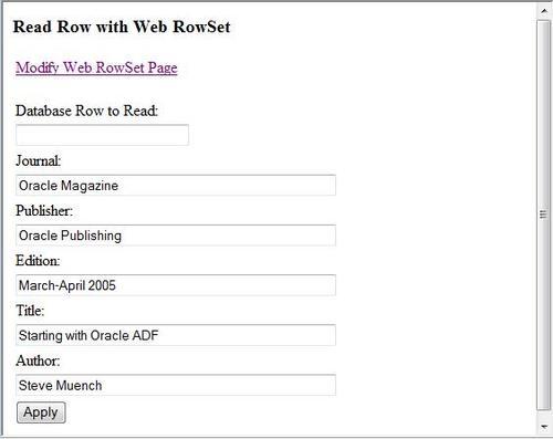 Reading a Row