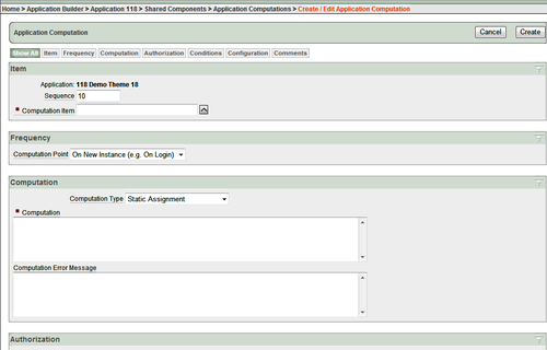 Create an application level computation