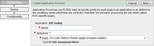 Creating a new Application Process
