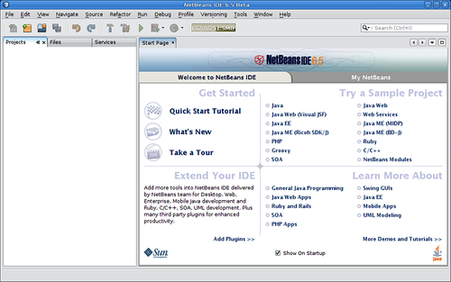 Starting NetBeans for the First Time