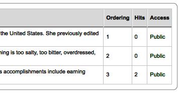 Setting orderingelements generating, JHTML usedaccess, setting