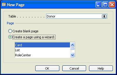Creating a Card page