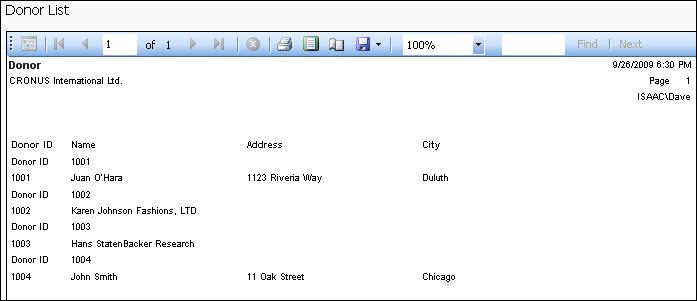 Creating a List format report