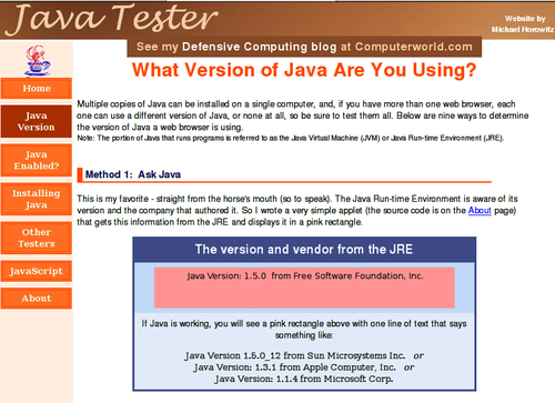 Confirm Java install