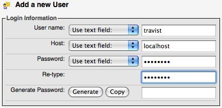 Creating a database user