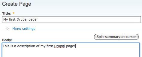 Adding content to Drupal