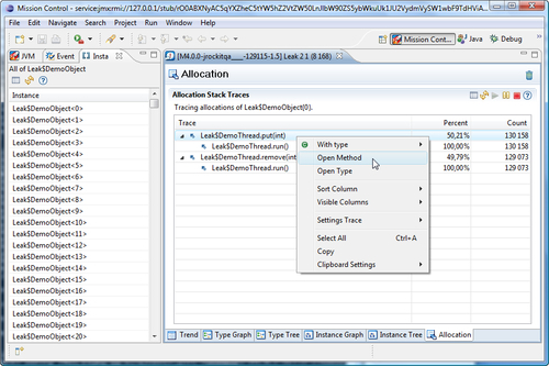 Allocation traces