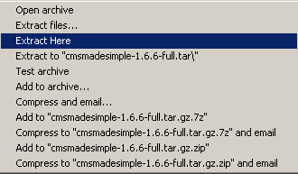 Uploading CMS Made Simple's files