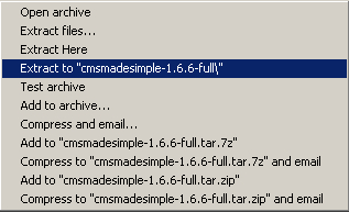 Uploading CMS Made Simple's files