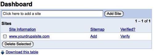 Verify your site with Google