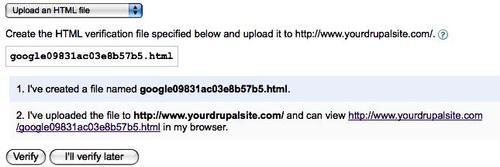 Verify your site with Google