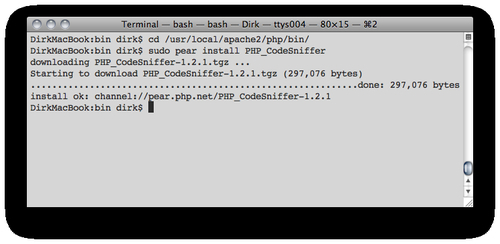 Installing PHP_CodeSniffer
