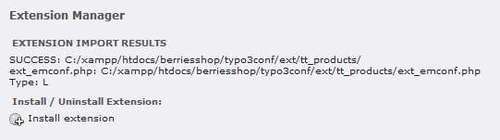 Installing TYPO3 extensions