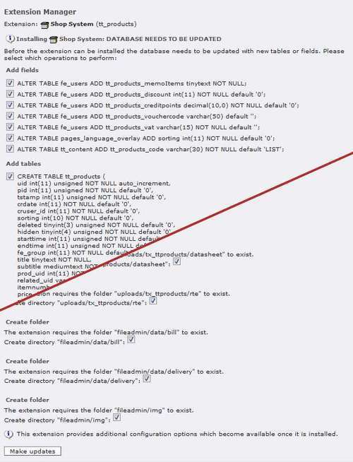Installing TYPO3 extensions