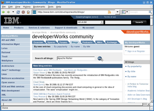 IBM developerWorks blogs