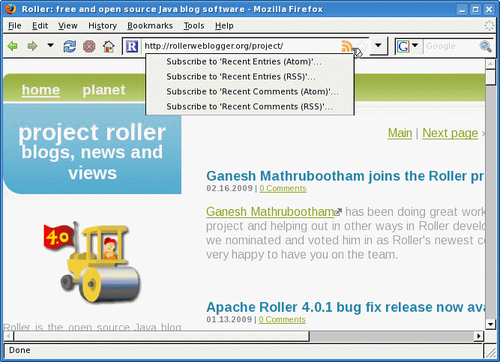 Time for action — subscribing to a newsfeed