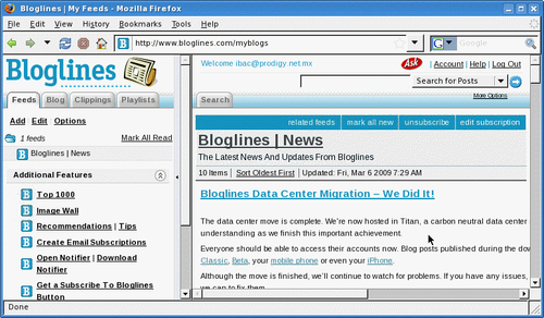 Time for action — using Bloglinesnewsfeedreaders, using