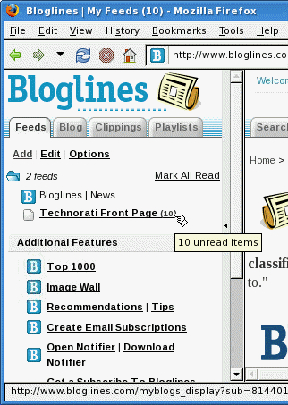 Time for action — using Bloglinesnewsfeedreaders, using