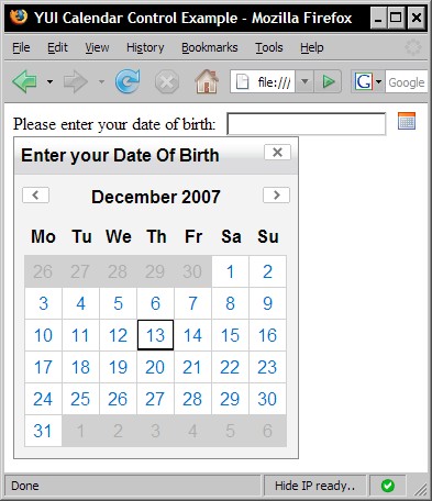 The initial HTML page