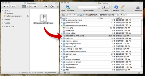 Transferring a plugin