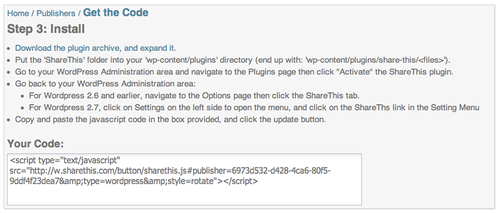 Setting up ShareThis