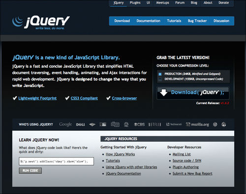 Downloading from the jQuery site