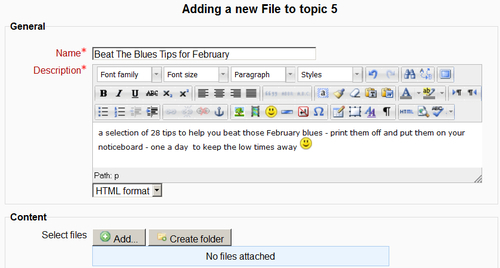 Adding a file