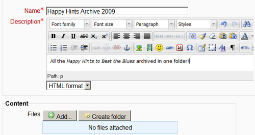 Adding a folder