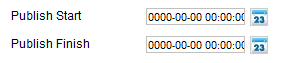 Setting publishing start and stop time of module: