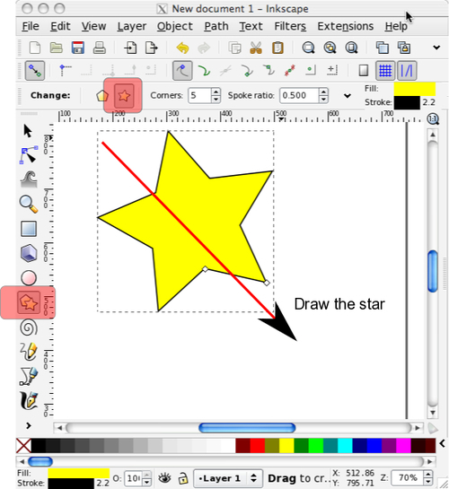 inkscape drawing polygons and fill