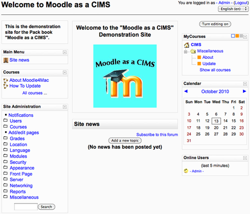 Time for action – installing the My Courses block