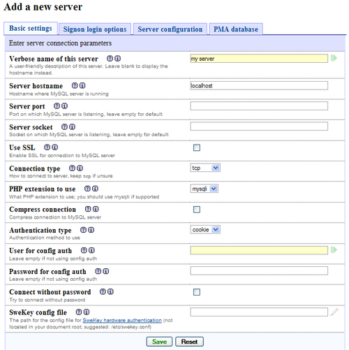 Web-based setup script