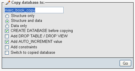 Copying a database