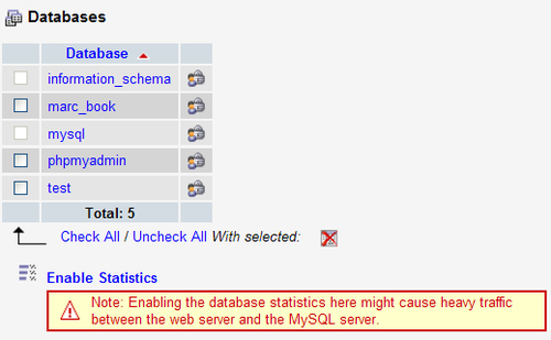 Database information