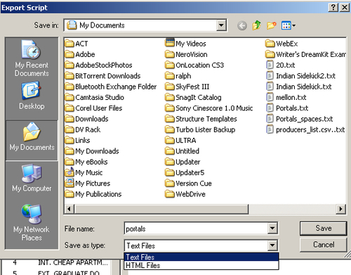 Time for action - exporting scripts