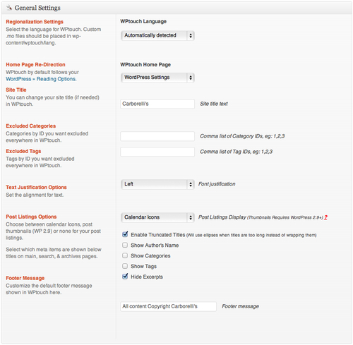 Time for action—installing and configuring WPtouch