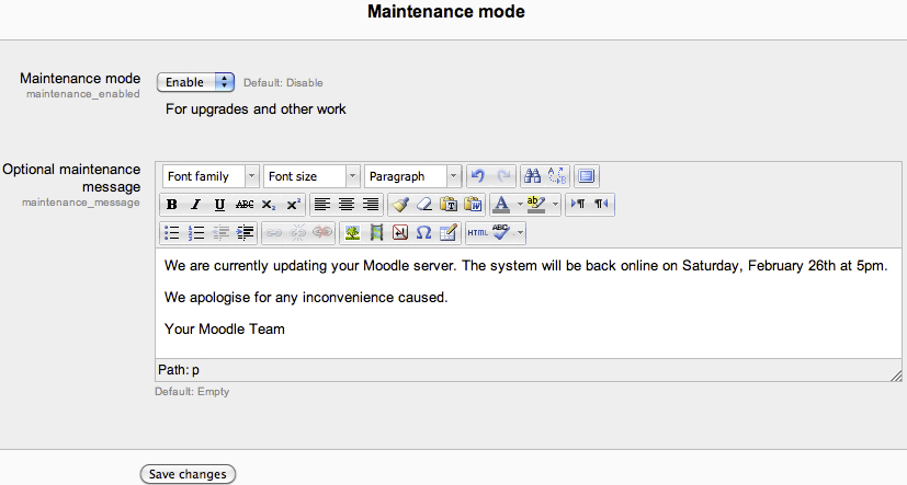 Updating Moodle