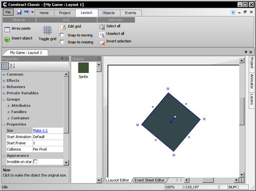 Time for action — creating some objects