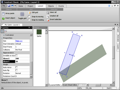 Time for action — creating some objects